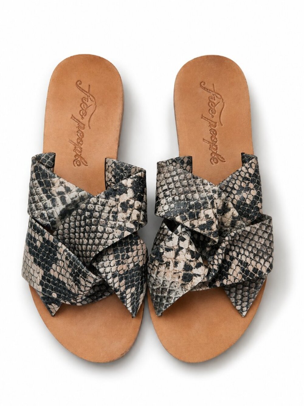 Free People Snakeskin Knotted Slide Sandals Size 37/7 GUC